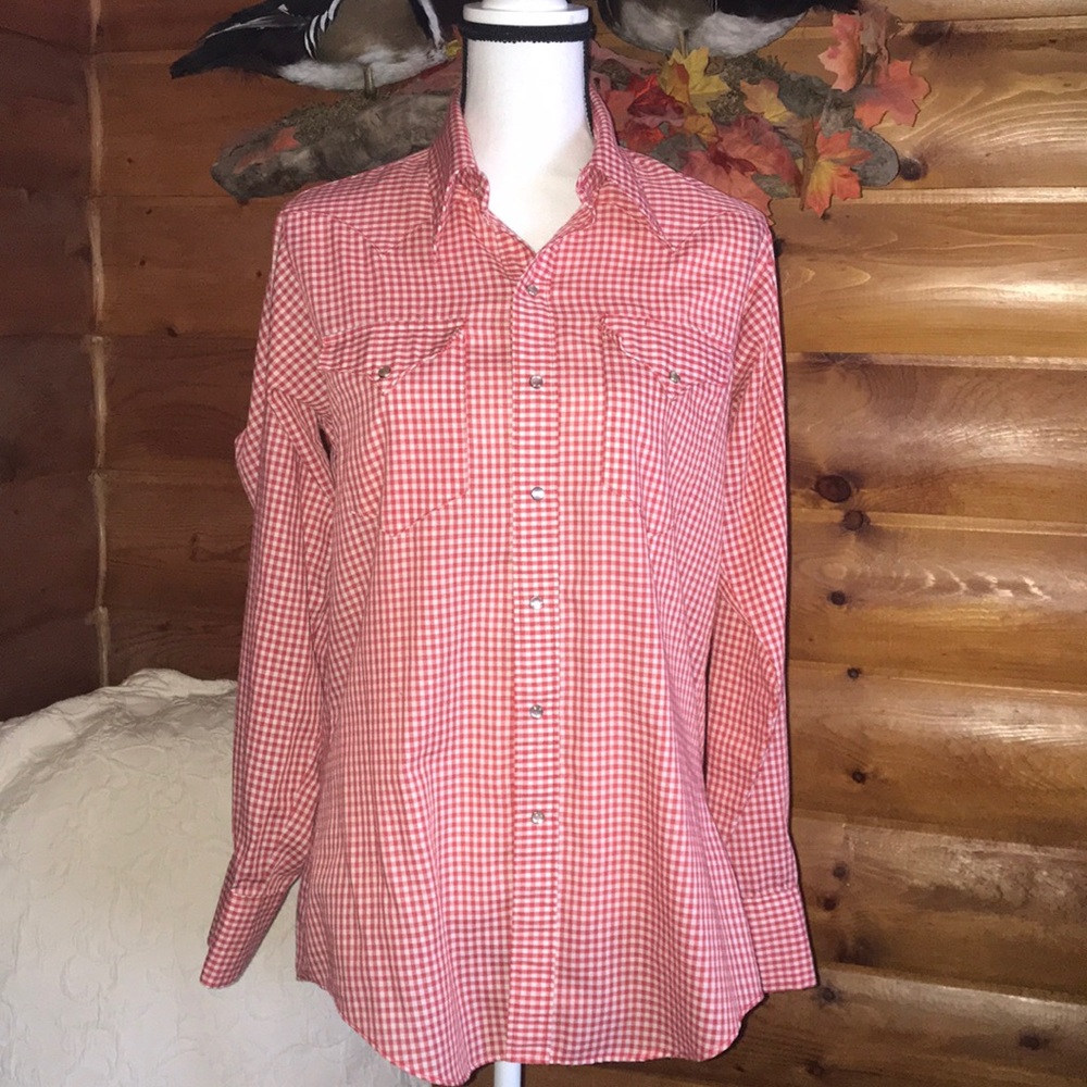 Vintage Red & white Checkered snap button